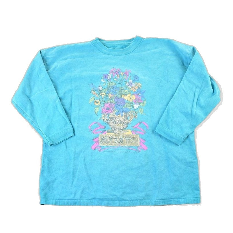 Vintage 1990s French Flowers Crewneck Sweatshirt Womens XL from propervintagecanada