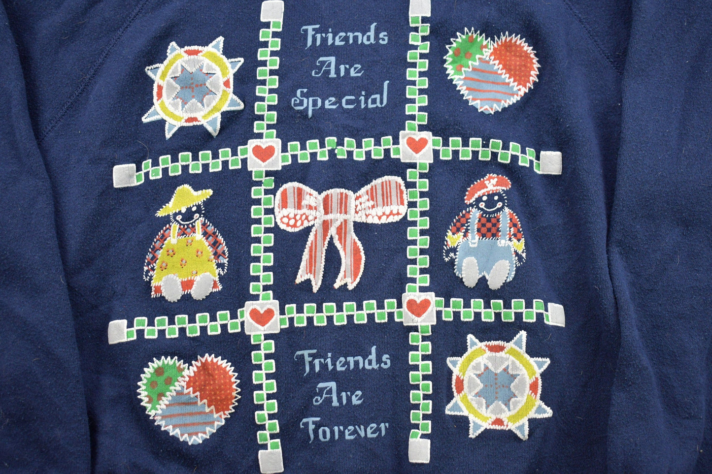 Vintage 1990s Friends Quilted Crewneck Sweater Men's Small from propervintagecanada