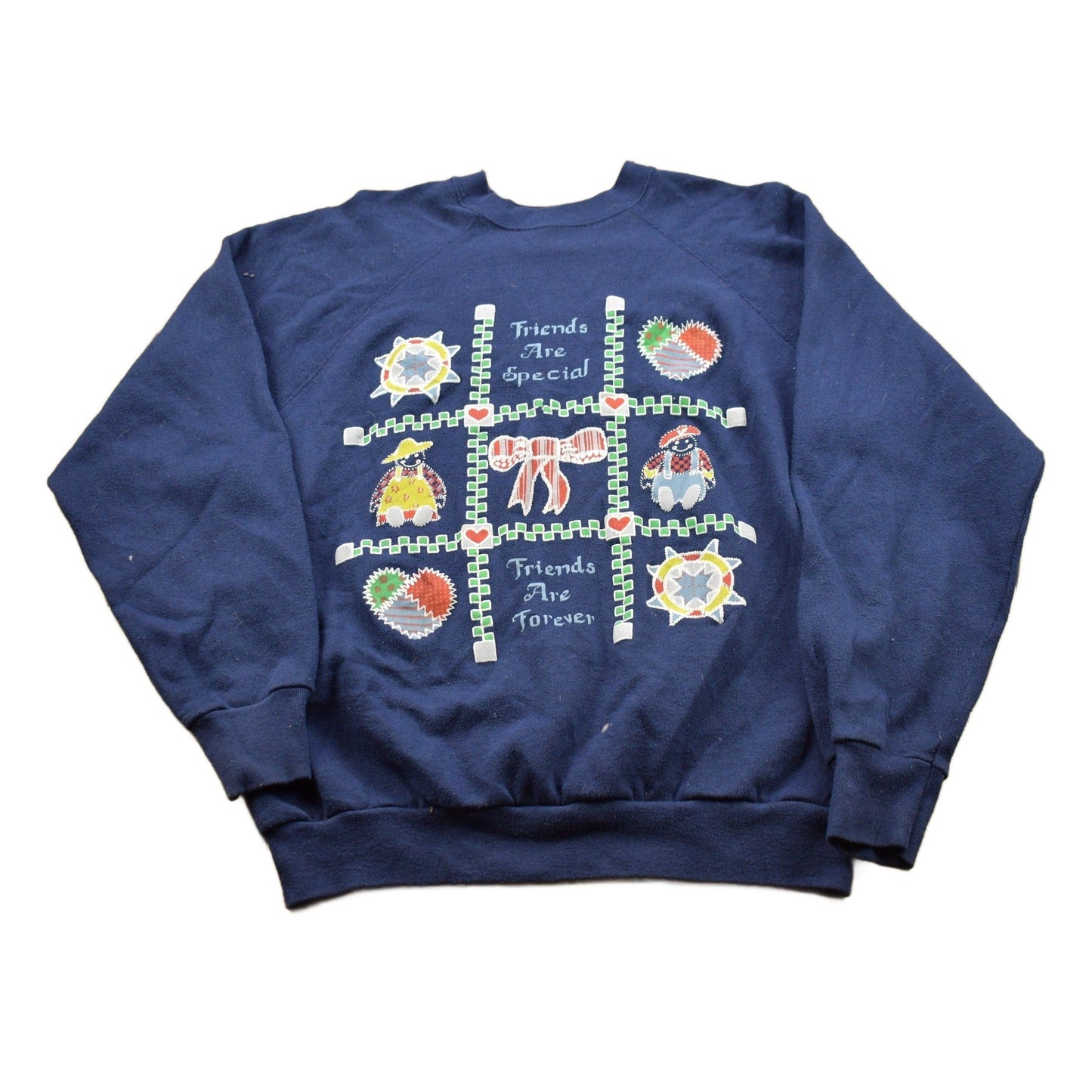 Vintage 1990s Friends Quilted Crewneck Sweater Men's Small from propervintagecanada