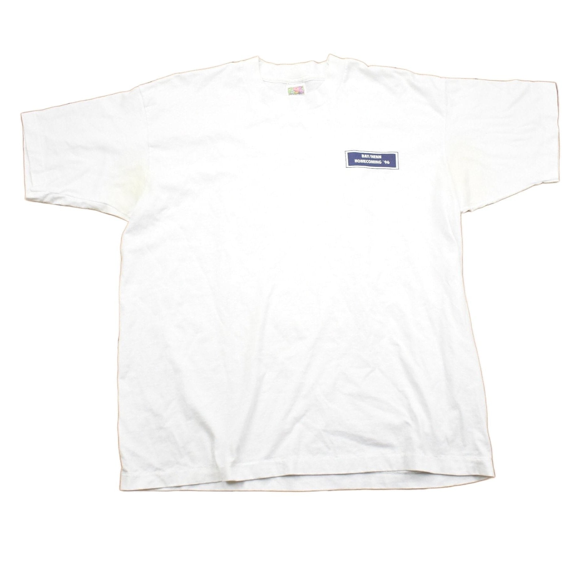 Vintage 1990s Fruit of The Loom Bay Henn Homecoming Collegiate T-Shirt Men's XL from propervintagecanada