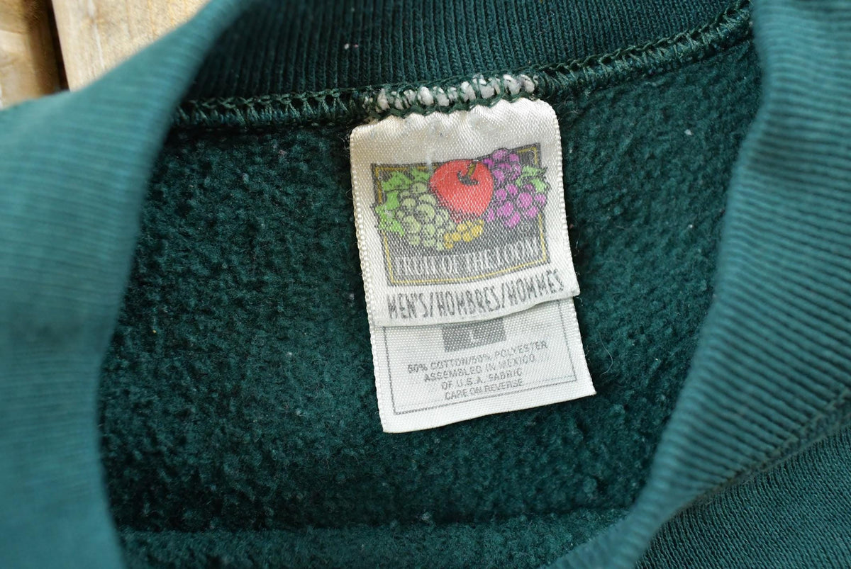 Vintage 1990s Fruit of the Loom Blank Green Crewneck Sweatshirt Men's M from propervintagecanada
