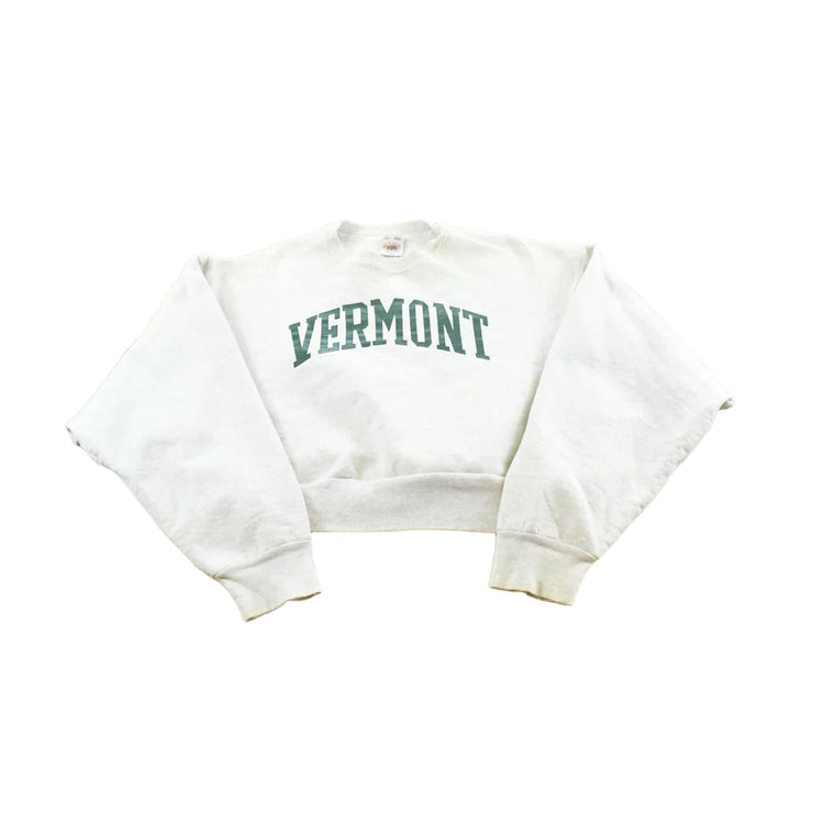 Vintage 1990s Fruit of the Loom Supercotton Vermont Souvenir Crewneck Cropped Sweatshirt Mens L from propervintagecanada