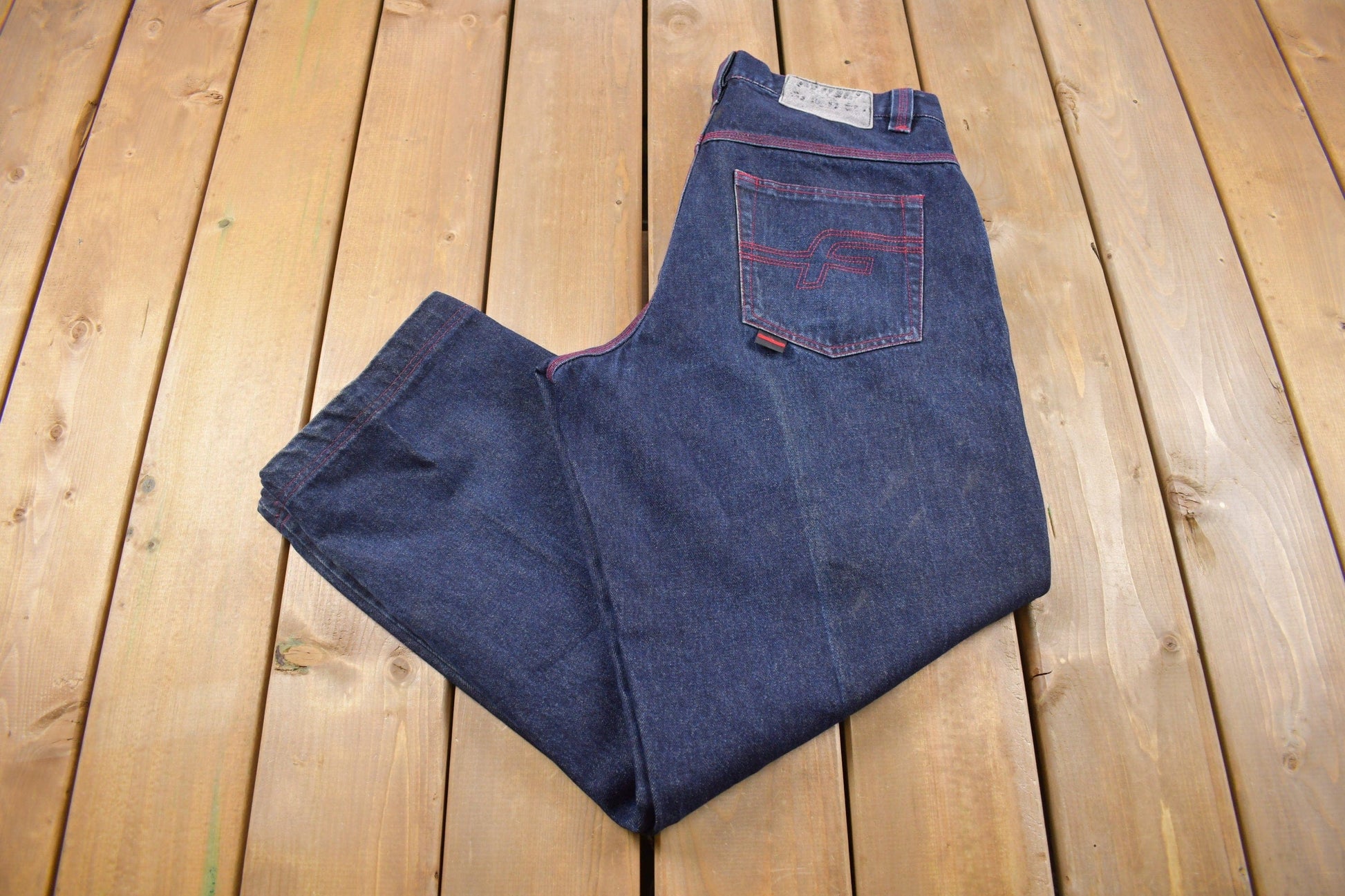 Vintage 1990s FUBU Contrast Stitch Double Knee Men's 34 x 34 from propervintagecanada