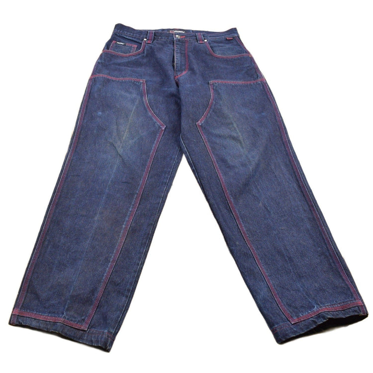 Vintage 1990s FUBU Contrast Stitch Double Knee Men's 34 x 34 from propervintagecanada