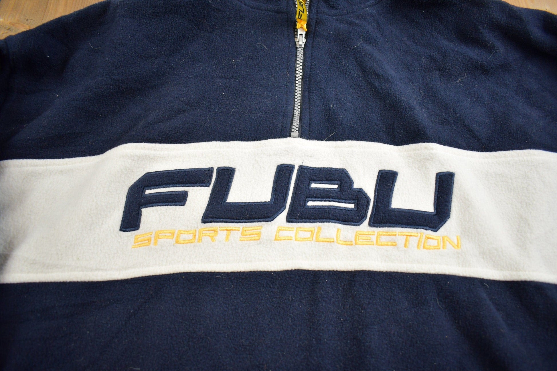 Vintage 1990s FUBU Embroidered Fleece Sweater Men's 2XL from propervintagecanada