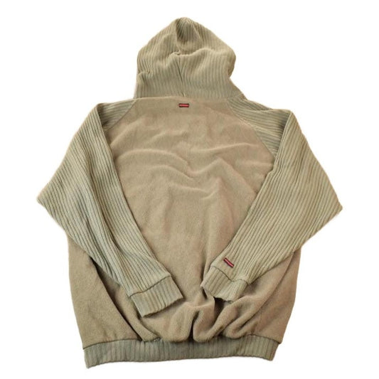 Vintage 1990s FUBU Graphic Embroidered Cable Knit Sleeve Fleece Hoodie Men's Large from propervintagecanada
