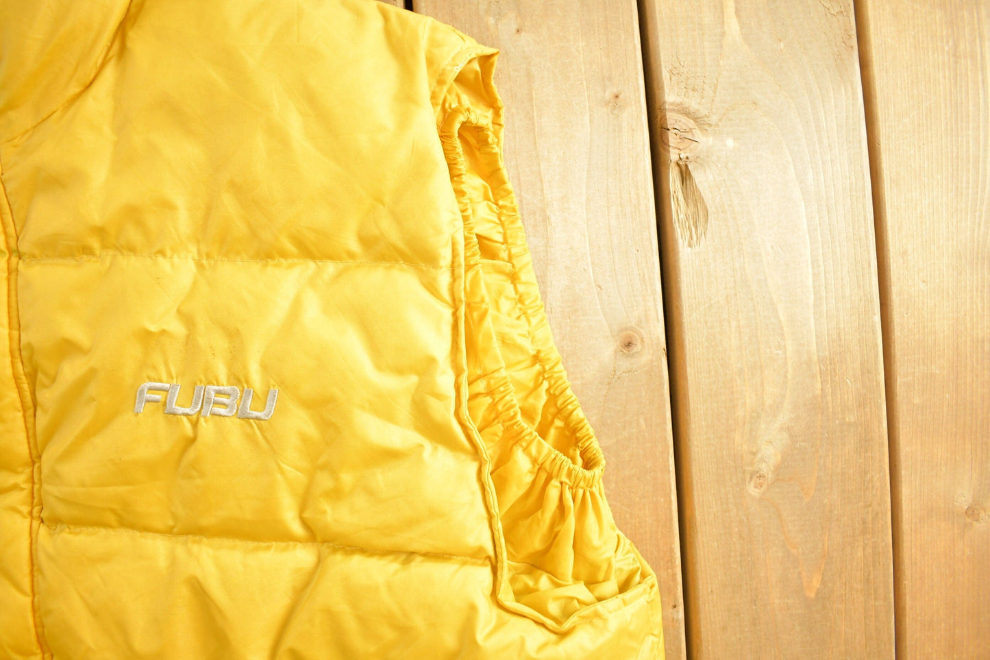 Vintage 1990s Fubu Jeans Puffer Vest Men's 2XL from propervintagecanada