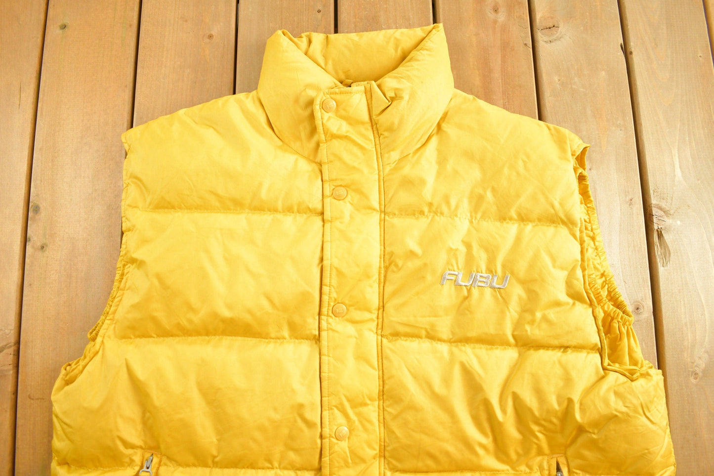 Vintage 1990s Fubu Jeans Puffer Vest Men's 2XL from propervintagecanada