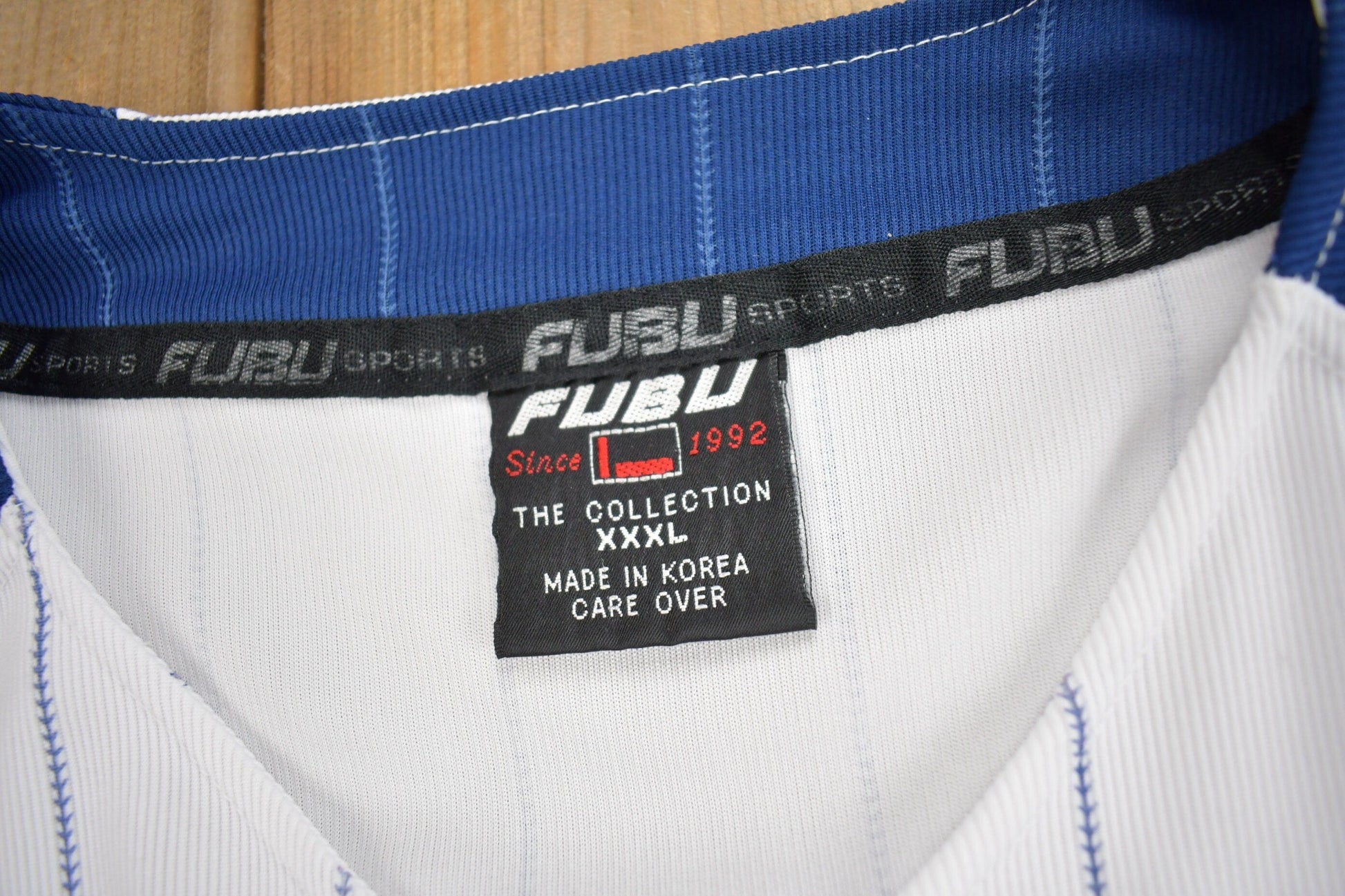 Vintage 1990s FUBU Pinstripe Baseball Jersey Men's 3XL from propervintagecanada