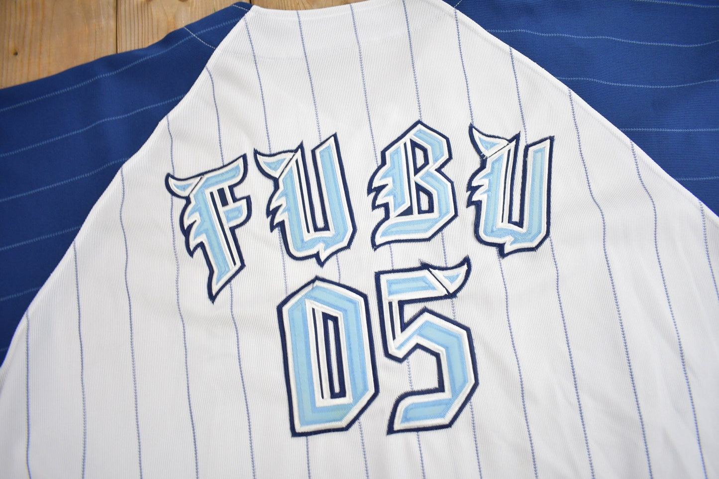 Vintage 1990s FUBU Pinstripe Baseball Jersey Men's 3XL from propervintagecanada