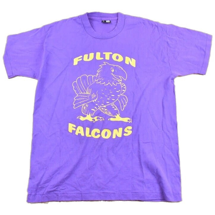 Vintage 1990s Fulton Falcons Graphic T-Shirt / Streetwear / Retro Style / Single Stitch / Made In USA / 90s Graphic Tee / Collegiate Style from propervintagecanada