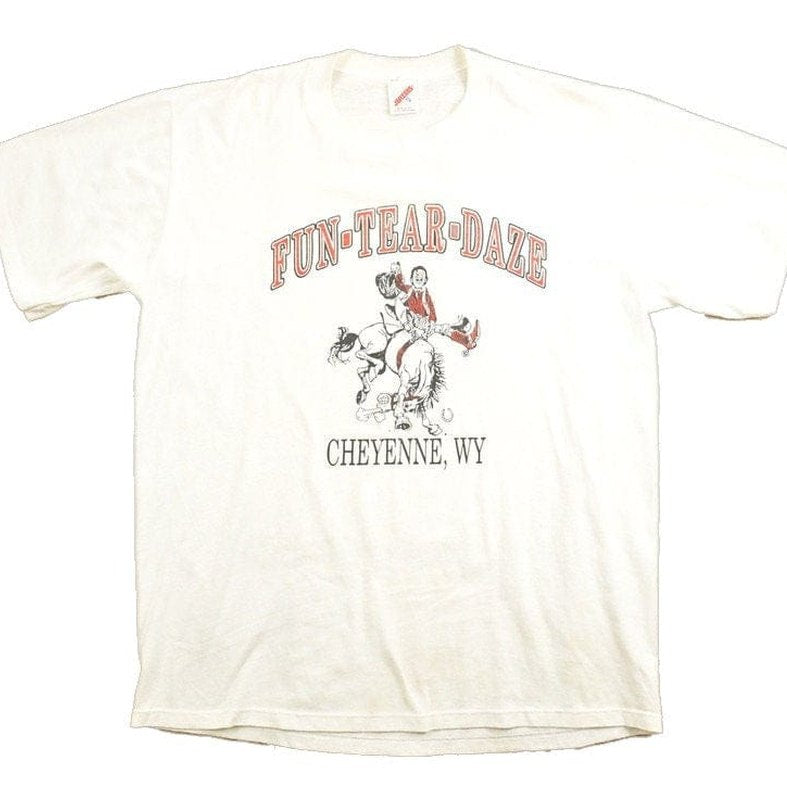 Vintage 1990s Fun Tear Daze Cheyenne Wyoming Souvenir T Shirt Men's Large from propervintagecanada