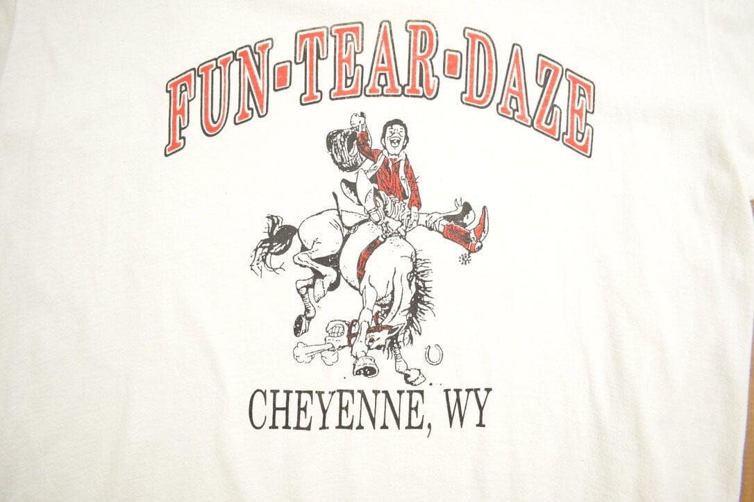 Vintage 1990s Fun Tear Daze Cheyenne Wyoming Souvenir T Shirt Men's Large from propervintagecanada