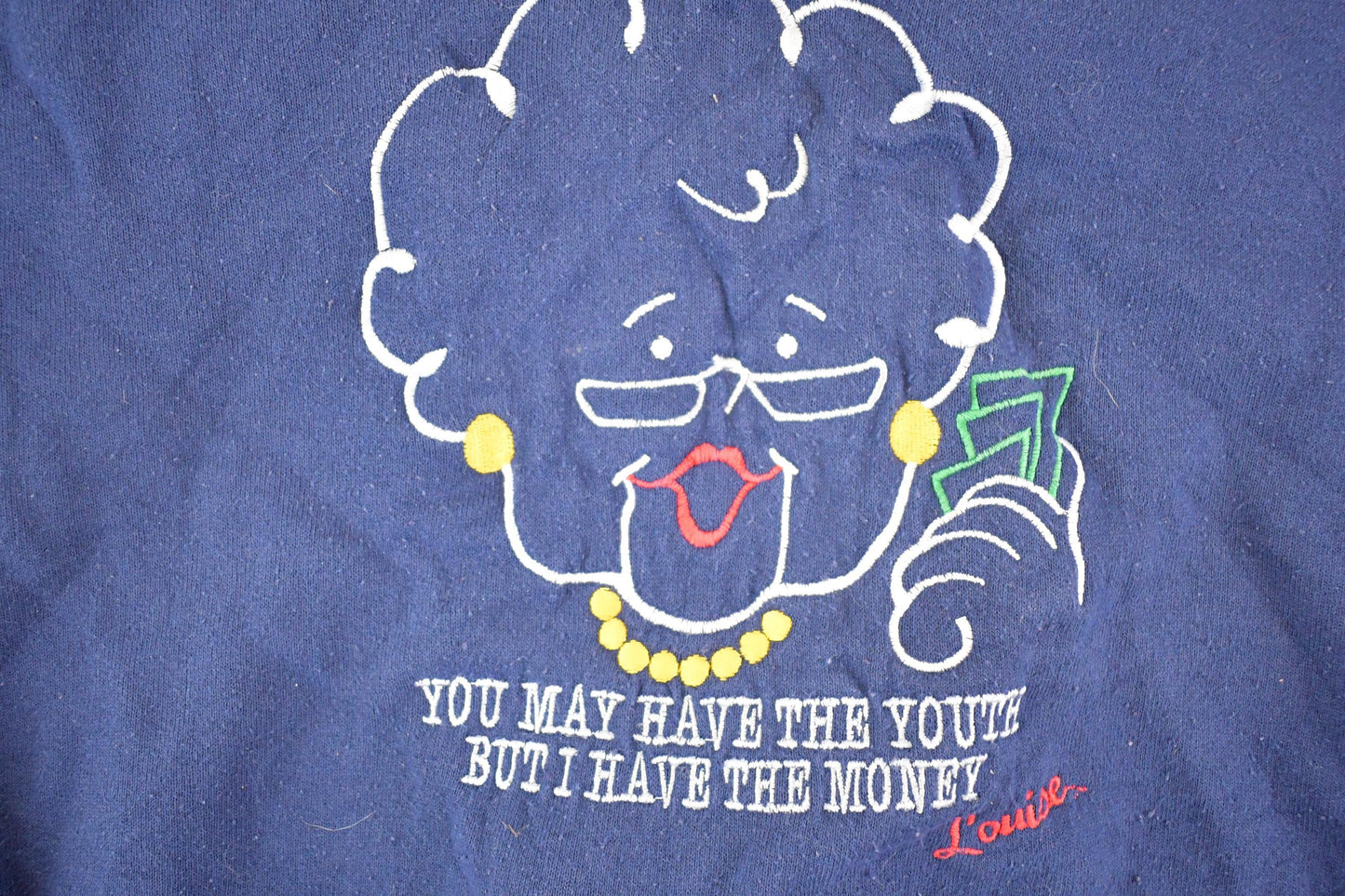 Vintage 1990s Funny Grandma Money Souvenir Crewneck Sweatshirt Women's M from propervintagecanada