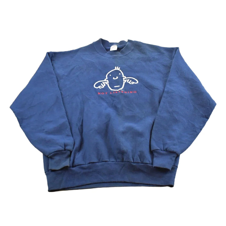 Vintage 1990s Funny Not Listening Souvenir Crewneck Sweatshirt Men's M from propervintagecanada