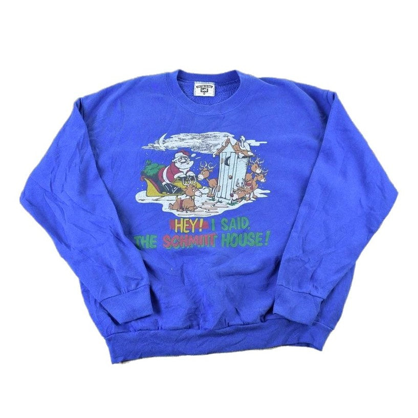 Vintage 1990s Funny Santa Cartoon Crewneck Sweater Men's XL from propervintagecanada