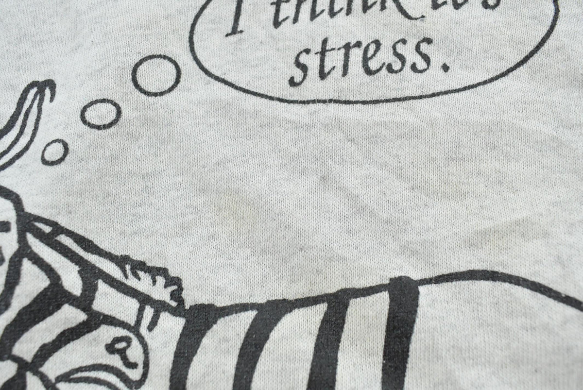 Vintage 1990s Funny Zebra Stress Parody Cartoon Crewneck Sweatshirt Men's M / Made In USA / Essential / Streetwear / from propervintagecanada