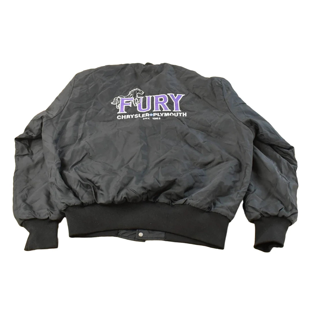 Vintage 1990s Fury Chrysler Plymouth Car Bomber Jacket Men's XL from propervintagecanada