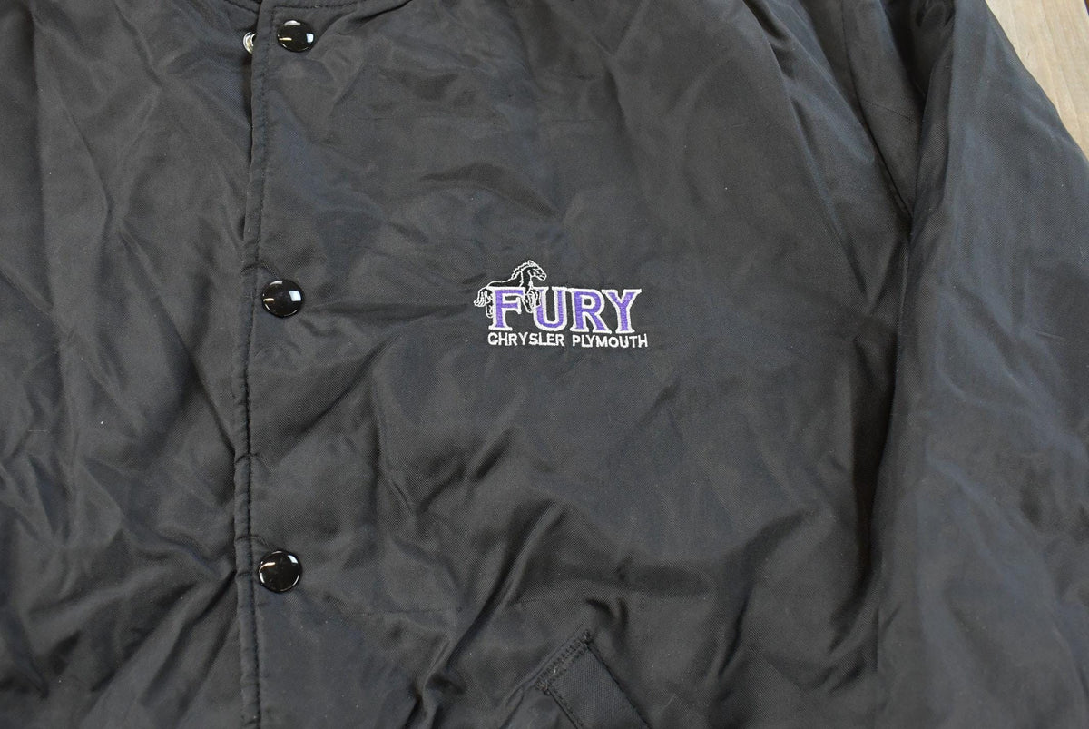 Vintage 1990s Fury Chrysler Plymouth Car Bomber Jacket Men's XL from propervintagecanada