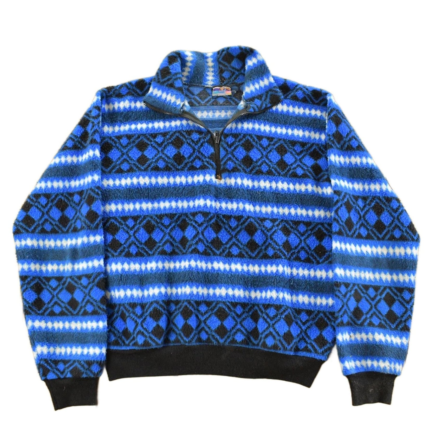 Vintage 1990s Fusion Quarter Zip Fleece Sweater Men's Small from propervintagecanada