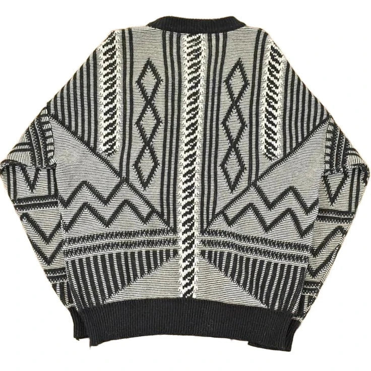 Vintage 1990s FYI Private Stock Abstract Knit Crewneck Sweater Men's L from propervintagecanada