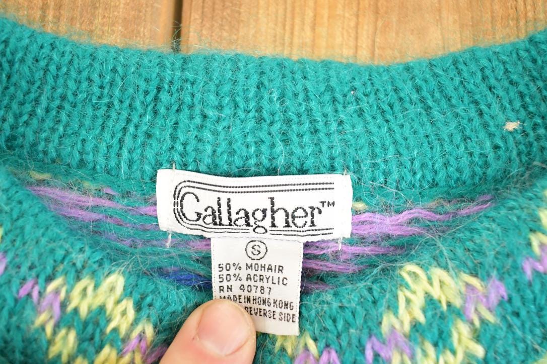 Vintage 1990s Gallagher Mohair Knit Crewneck Sweater Women's S from propervintagecanada