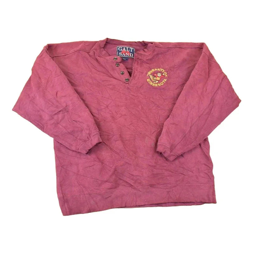 Vintage 1990s Galt Sand Heavyweight Minnesota University Quarter Button Sweater Men's L from propervintagecanada