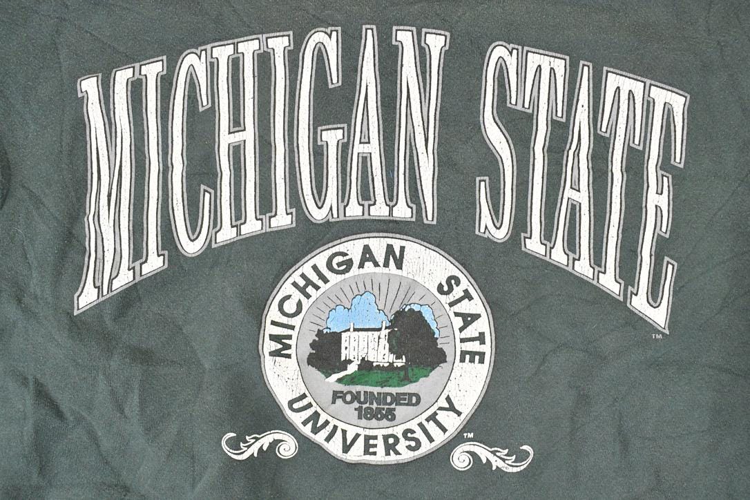 Vintage 1990s Galt Sand Michigan State University Crewneck Sweater Womens Cropped XL from propervintagecanada