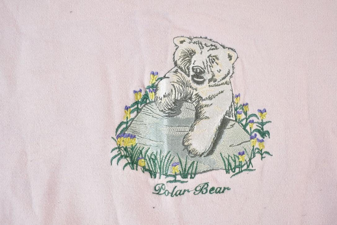 Vintage 1990s Galt Sand Polar Bear Embroidered Heavyweight Souvenir Crewneck Sweatshirt Women's M from propervintagecanada
