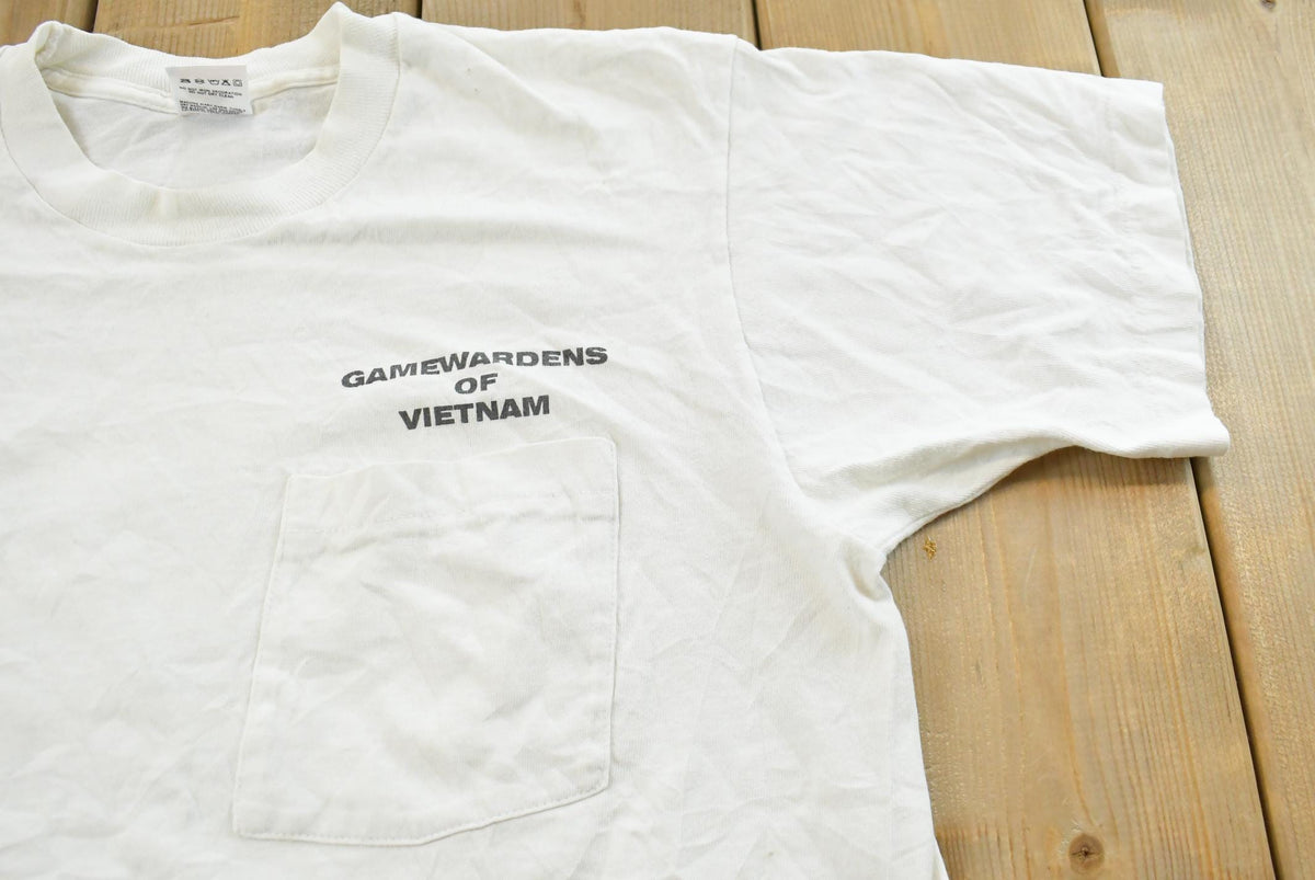 Vintage 1990s Game Wardens of Vietnam Las Vegas Reunion Army Souvenir T-Shirt Mens M from propervintagecanada