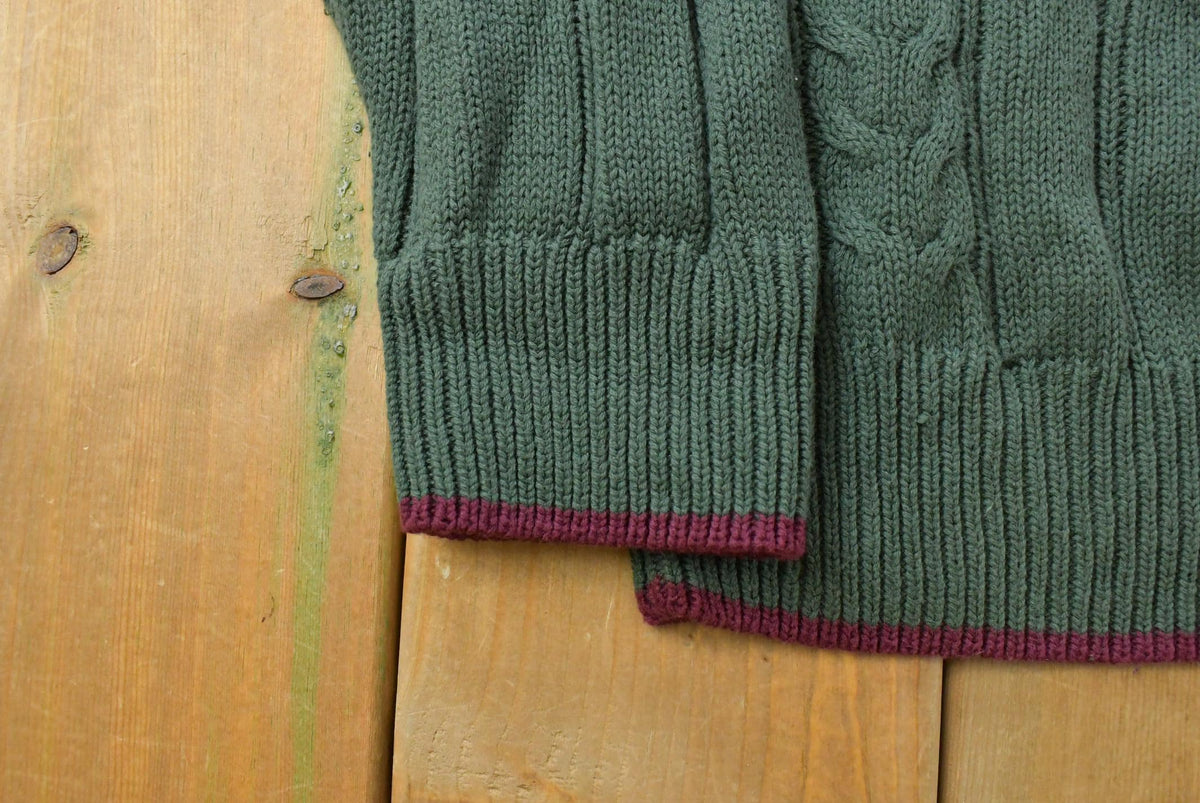 Vintage 1990s Gant Cable Knit V Neck Cricket Sweater Men's Large from propervintagecanada