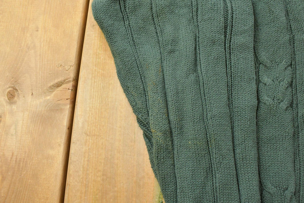 Vintage 1990s Gant Cable Knit V Neck Cricket Sweater Men's Large from propervintagecanada