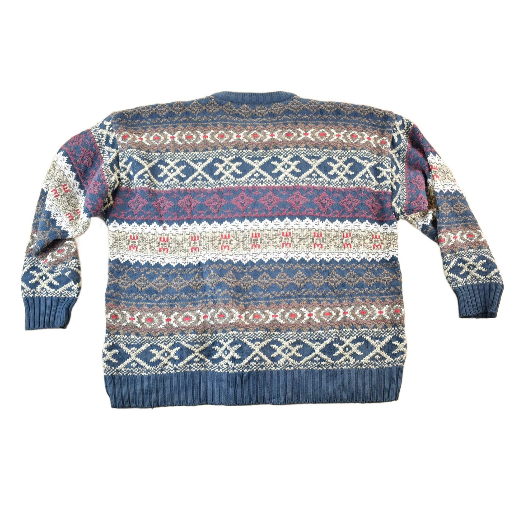 Vintage 1990s Gant Knit Abstract Pattern Crewneck Sweater Mens XL from propervintagecanada
