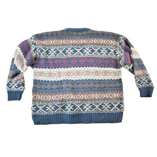 Vintage 1990s Gant Knit Abstract Pattern Crewneck Sweater Mens XL from propervintagecanada
