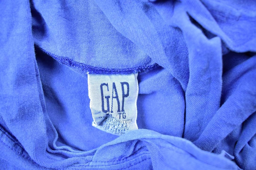 Vintage 1990s Gap Blank Blue Hoodie Men's XL from propervintagecanada