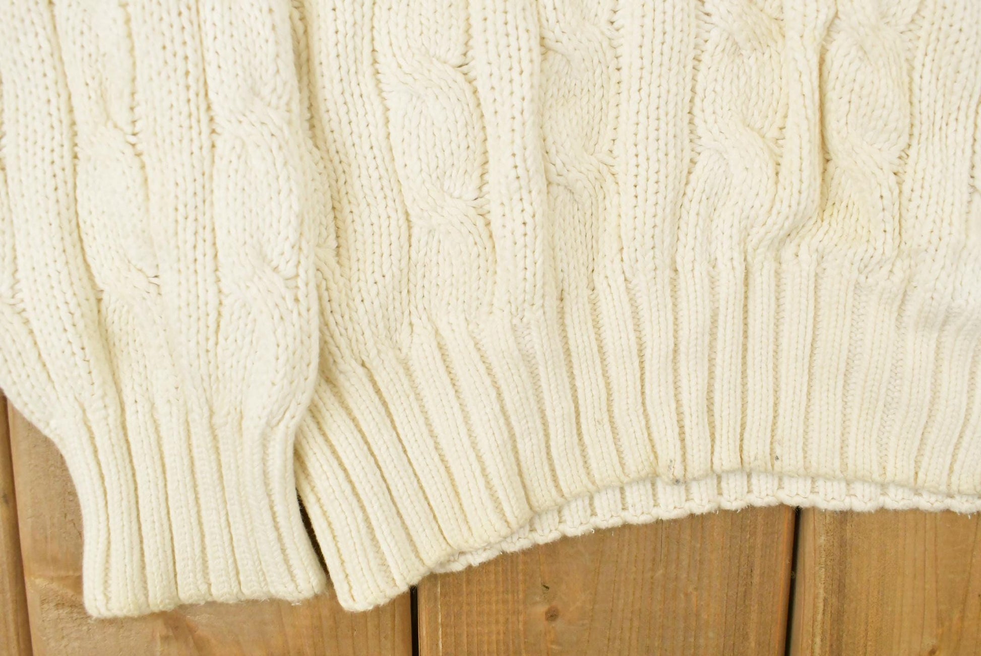 Vintage 1990s Gap Cable Knit V Neck Cricket Sweater Men's Medium from propervintagecanada