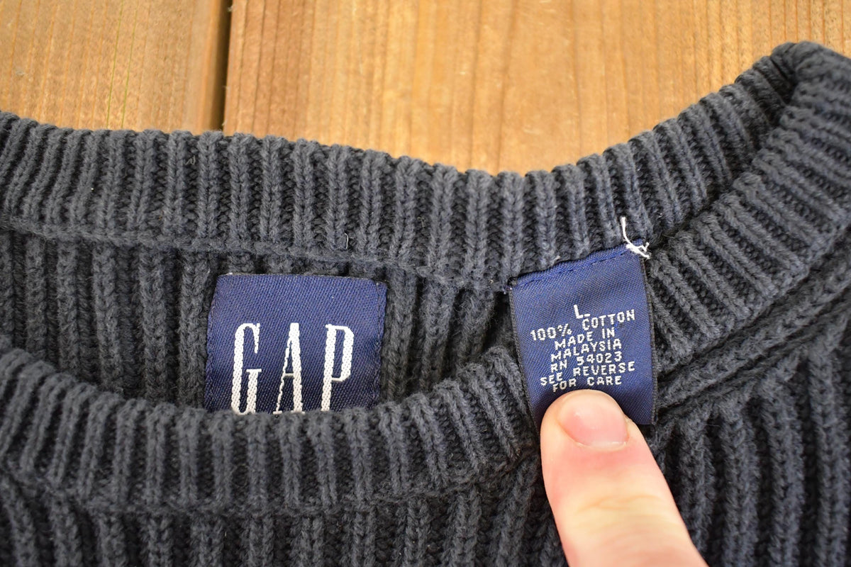 Vintage 1990s Gap Ribbed Knit Crewneck Sweater Men's M from propervintagecanada