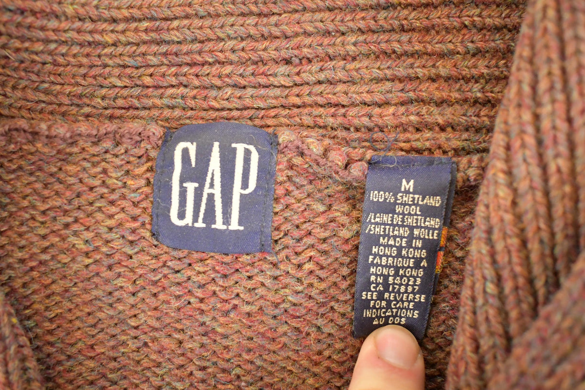 Vintage 1990s Gap Shawl Wool Knit Cardigan Sweater Men's M from propervintagecanada