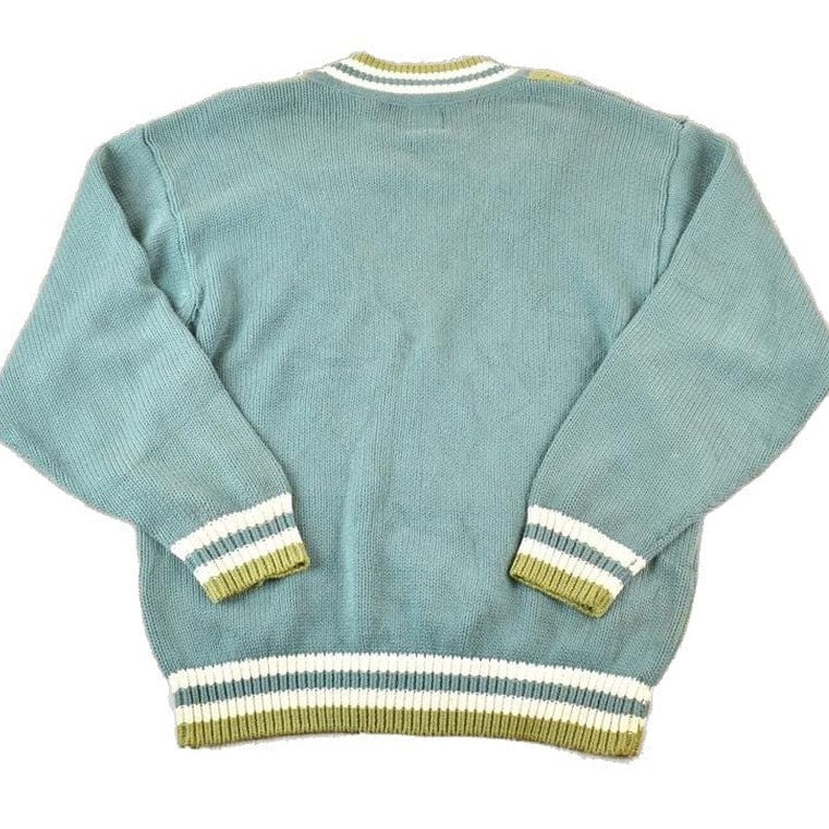 Vintage 1990s Gap V Neck Knit Cable Knit 100% Cotton Sweater Made InMen's Large from propervintagecanada