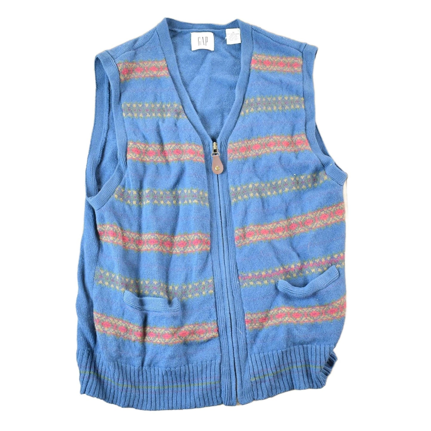 Vintage 1990s Gap Wool Knit Abstract Sweater Vest Mens M from propervintagecanada