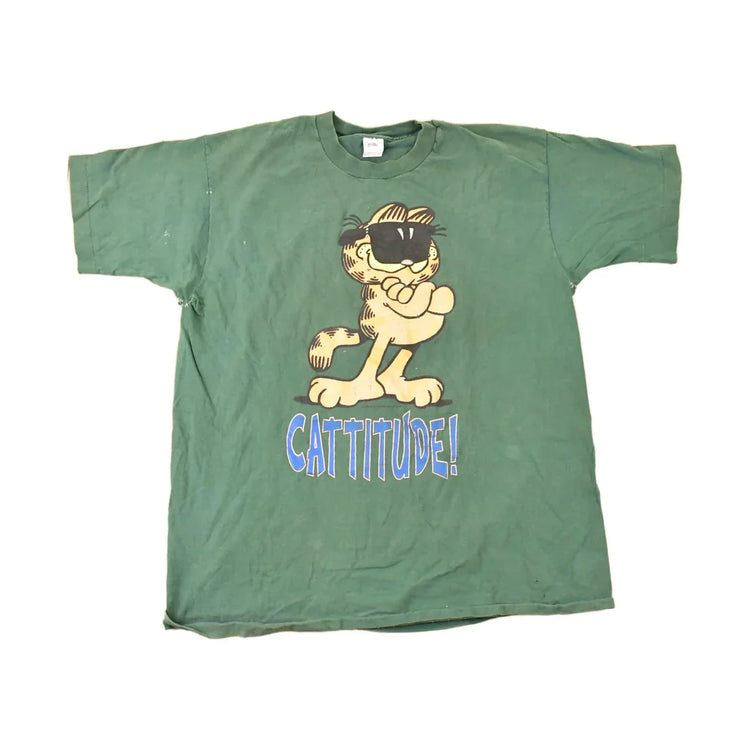 Vintage 1990s Garfield Cattitude Cartoon Souvenir T-Shirt Men's L from propervintagecanada