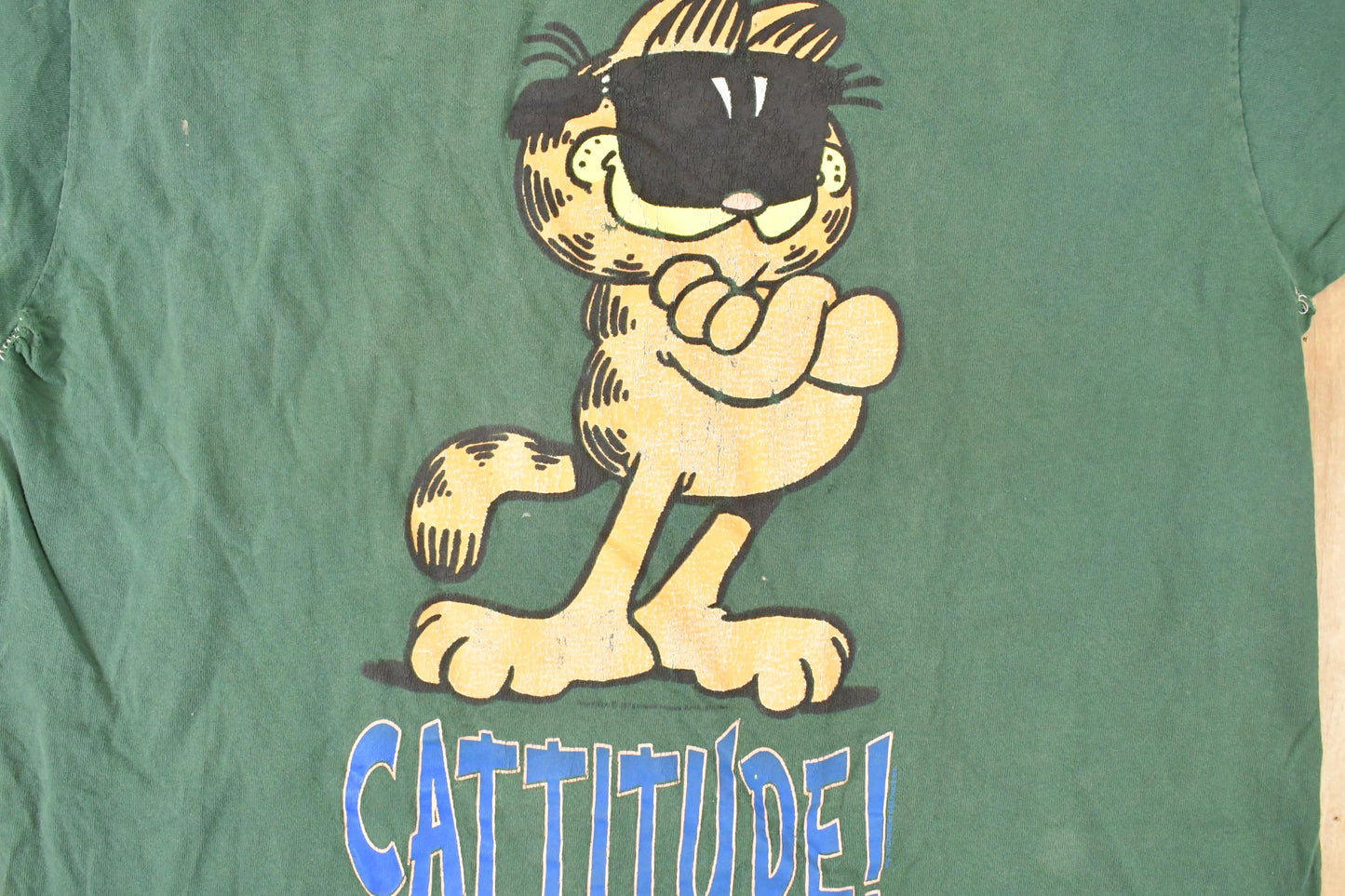Vintage 1990s Garfield Cattitude Cartoon Souvenir T-Shirt Men's L / Destination TV Show Shirt / 90s Single Stitch Graphic Tee / Made in USA from propervintagecanada
