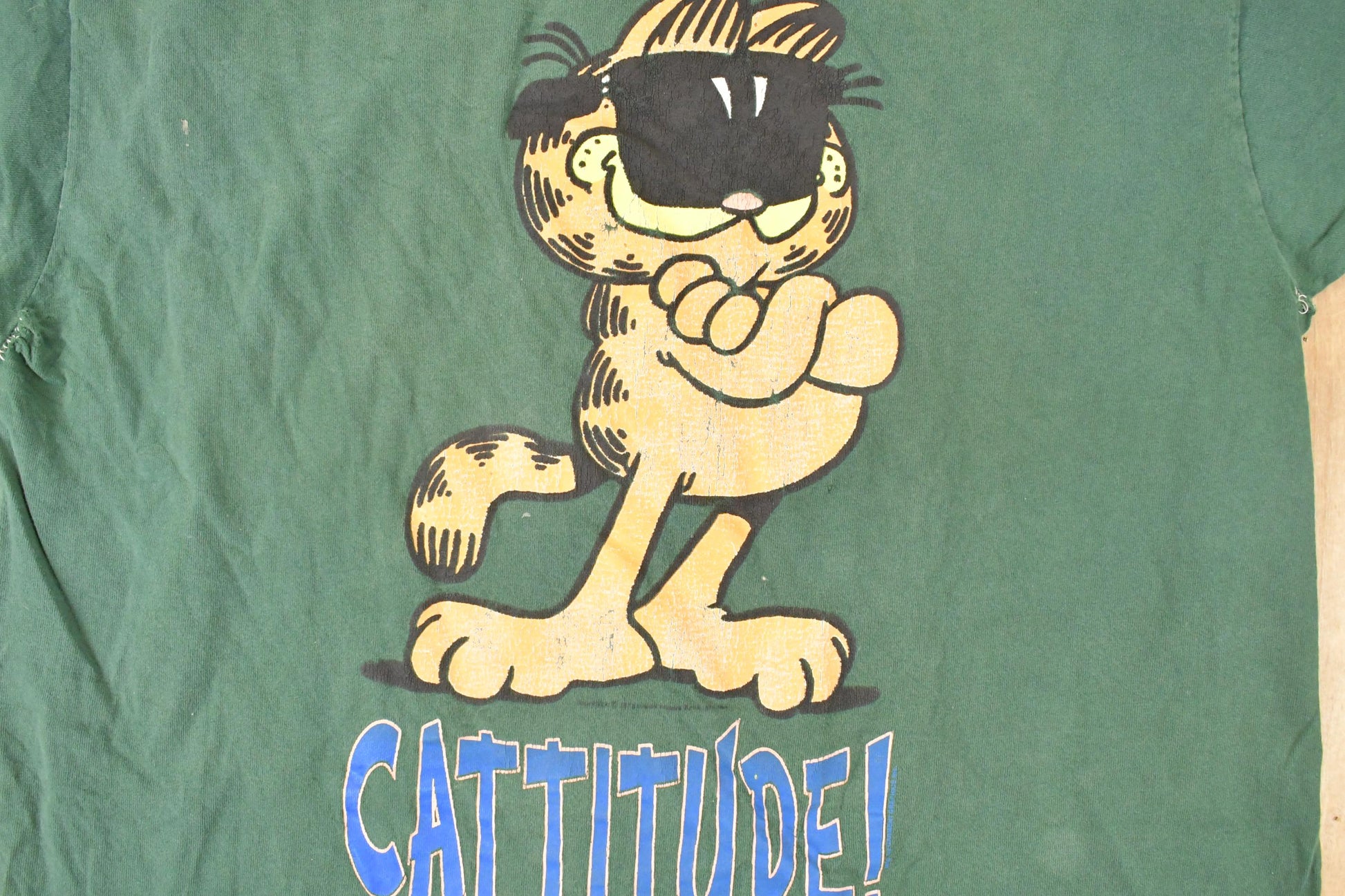 Vintage 1990s Garfield Cattitude Cartoon Souvenir T-Shirt Men's L / Destination TV Show Shirt / 90s Single Stitch Graphic Tee / Made in USA from propervintagecanada
