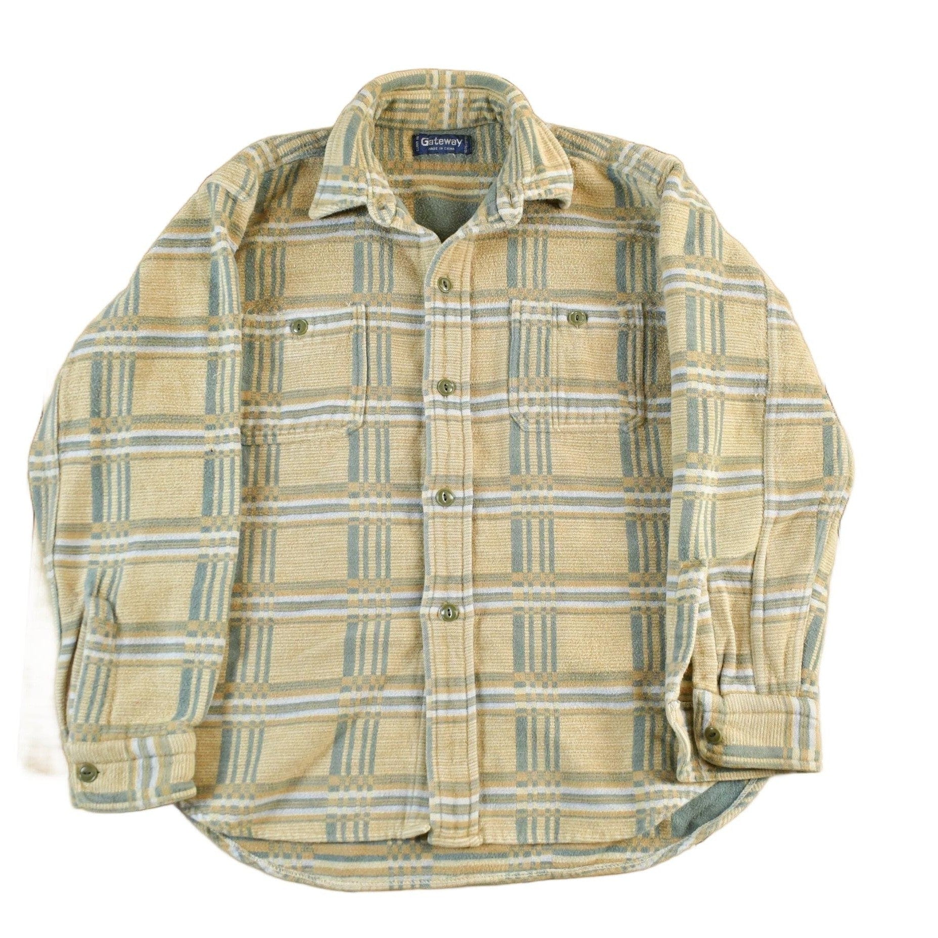 Vintage 1990s Gateway Plaid Button Up Flannel Shirt Men's Large from propervintagecanada