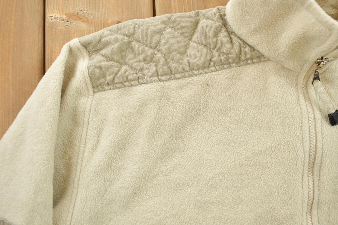 Vintage 1990s GEAR Fishing Theme Embroidered Quarter Zip Fleece Sweater Men's Large from propervintagecanada