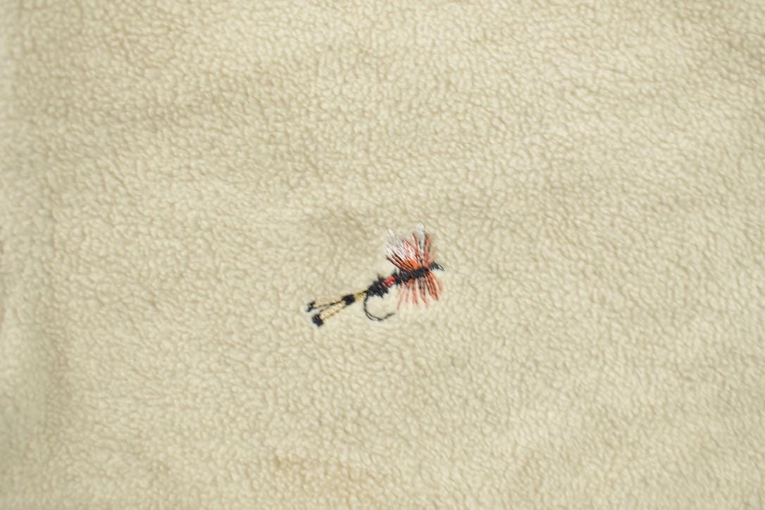 Vintage 1990s GEAR Fishing Theme Embroidered Quarter Zip Fleece Sweater Men's Large from propervintagecanada