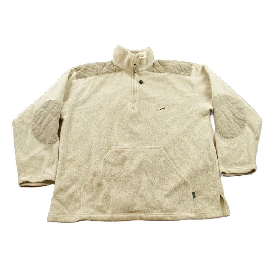 Vintage 1990s GEAR Fishing Theme Embroidered Quarter Zip Fleece Sweater Men's Large from propervintagecanada