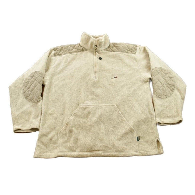 Vintage 1990s GEAR Fishing Theme Embroidered Quarter Zip Fleece Sweater Men's Large from propervintagecanada