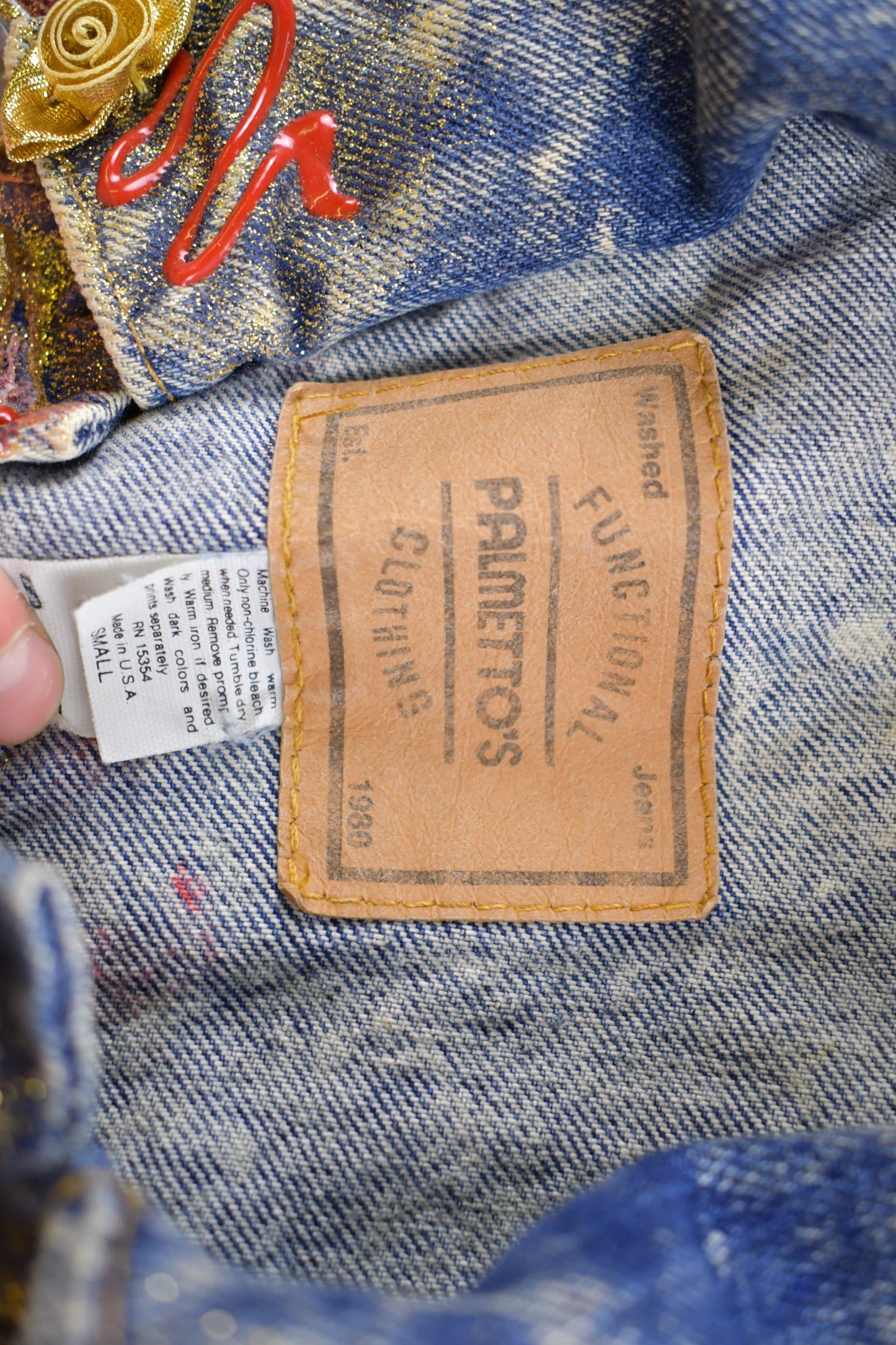 Vintage 1990s Gemstone Denim Jean Jacket Women's S from propervintagecanada