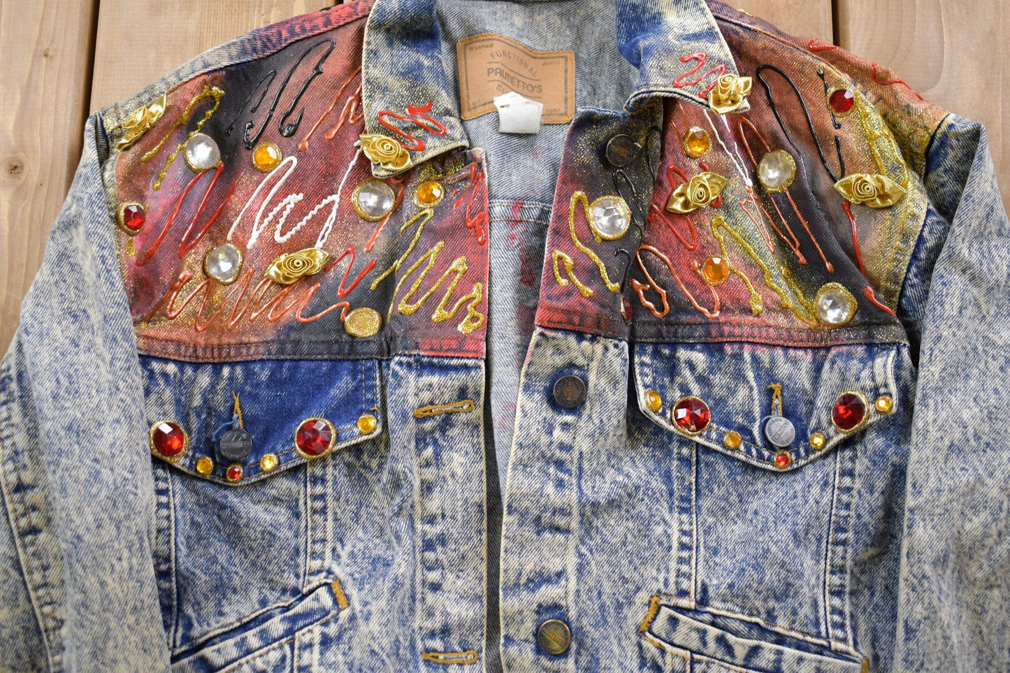 Vintage 1990s Gemstone Denim Jean Jacket Women's S from propervintagecanada